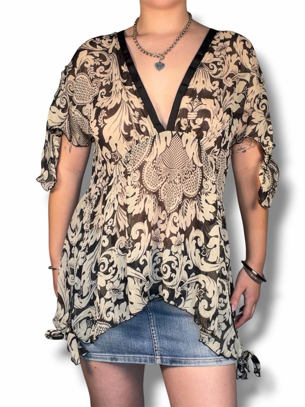 Anna Sui Floral Flowy Top